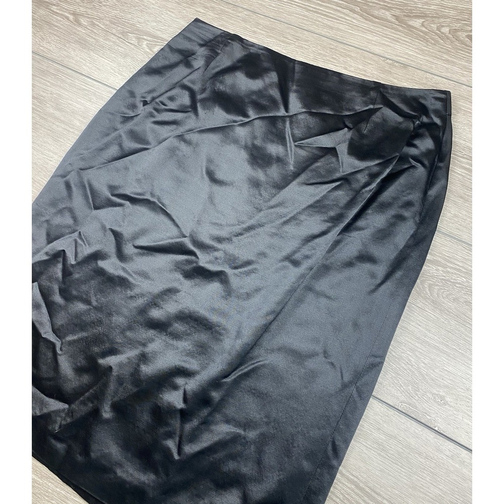Escada Women's Wool Silk Pencil Skirt Black Size 44 US 14